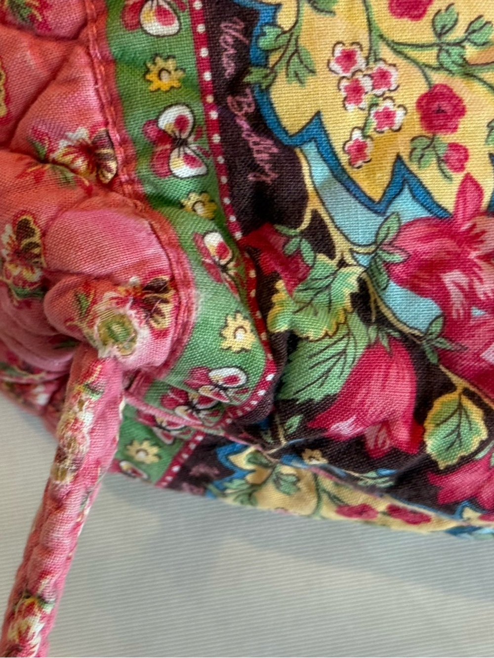 Rare Retired Vera Bradley Pink Pansy Mimi Backpack USA Made Quilted Drawstring - Picture 6 of 7